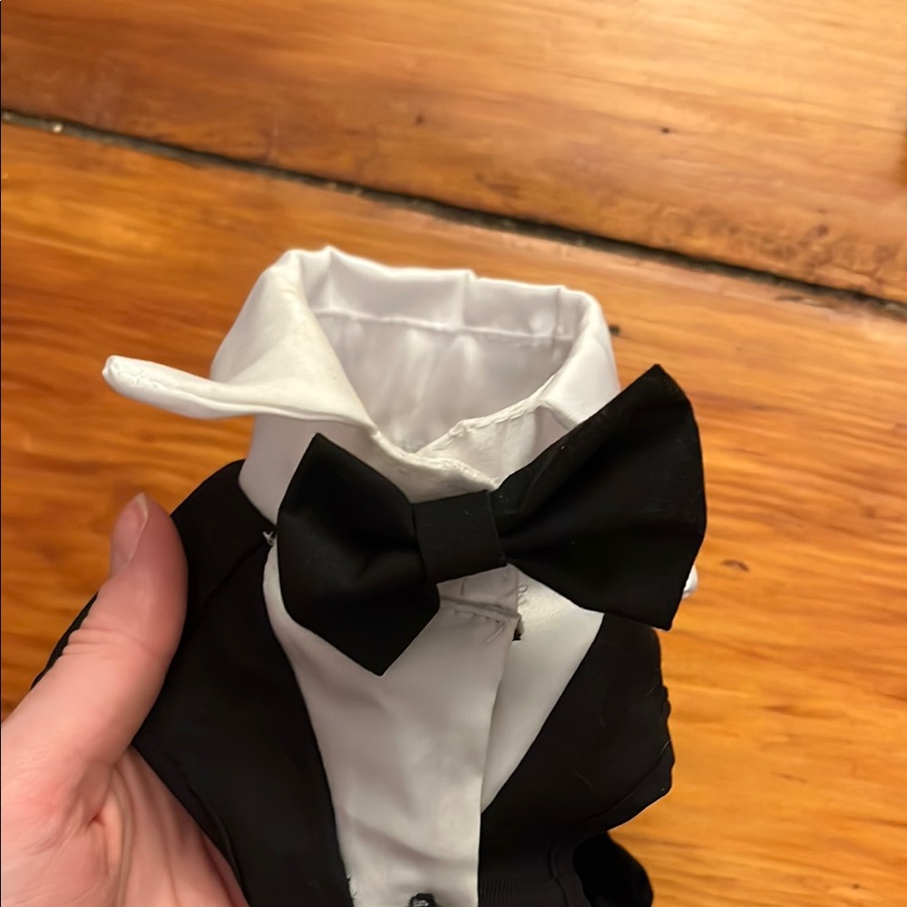 Black and White Pet Tuxedo Costume - Picture 2 of 3